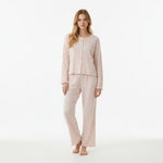 JOANNA F291138T Two Piece Lounge Set with Button Down Top and Trousers