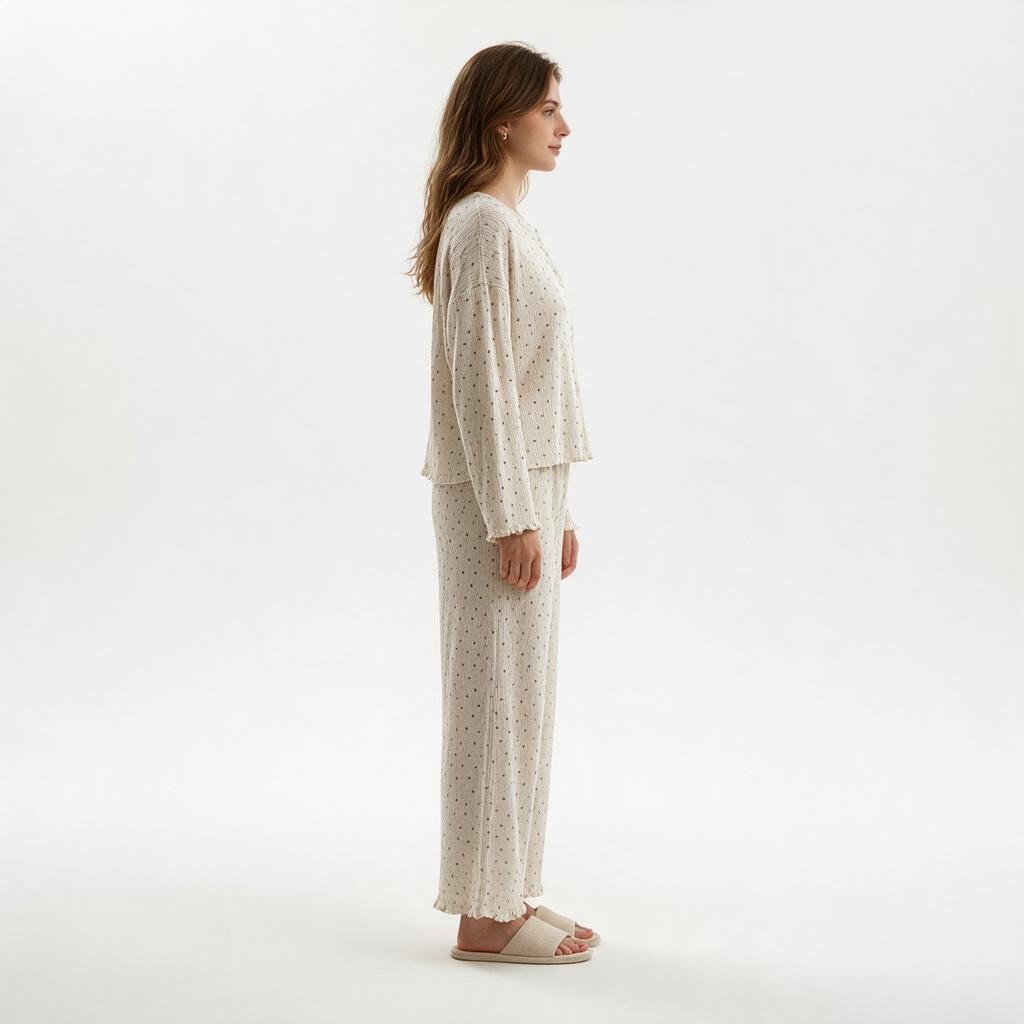 JOANNA F291138T Two Piece Lounge Set with Button Down Top and Trousers