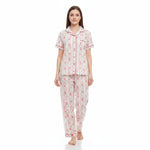 JOANNA 292379 Women's 2-Piece Striped Floral Short Sleeve Pajama Set