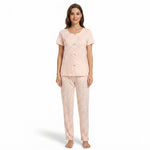 JOANNA F246669BT Women's 2-Piece All-Over Printed Short Sleeve Pajama Set