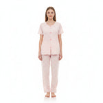 JOANNA F246669BT Women's 2-Piece All-Over Printed Short Sleeve Pajama Set
