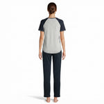 JOANNA F246674BT Women's 2-Piece Short Sleeve Raglan Bow Print Pajama Set