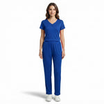 JOANNA F281406BT Women's 2-Piece Short Sleeve V-Neck Ribbed Pajama Set