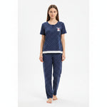 JOANNA F246666BT Women's 2-Piece Short Sleeve Polka Dot Henley Pajama Set