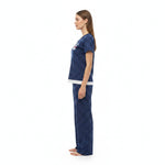 JOANNA F246666BT Women's 2-Piece Short Sleeve Polka Dot Henley Pajama Set