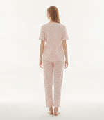 JOANNA 281881BT 2-Piece Pajama Set Short Sleeve Button-Front Top and Pants Soft Printed Sleepwear for Women