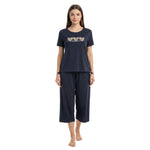 JOANNA 281917-1T 2-Piece Pajama Set Short Sleeve Heart Print Top and Capri Pants Soft Sleepwear