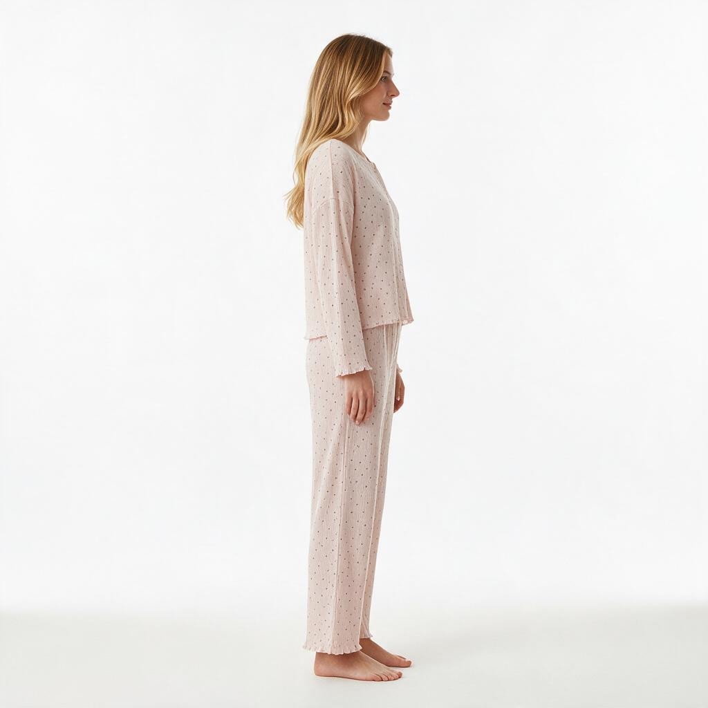 JOANNA F291138T Two Piece Lounge Set with Button Down Top and Trousers