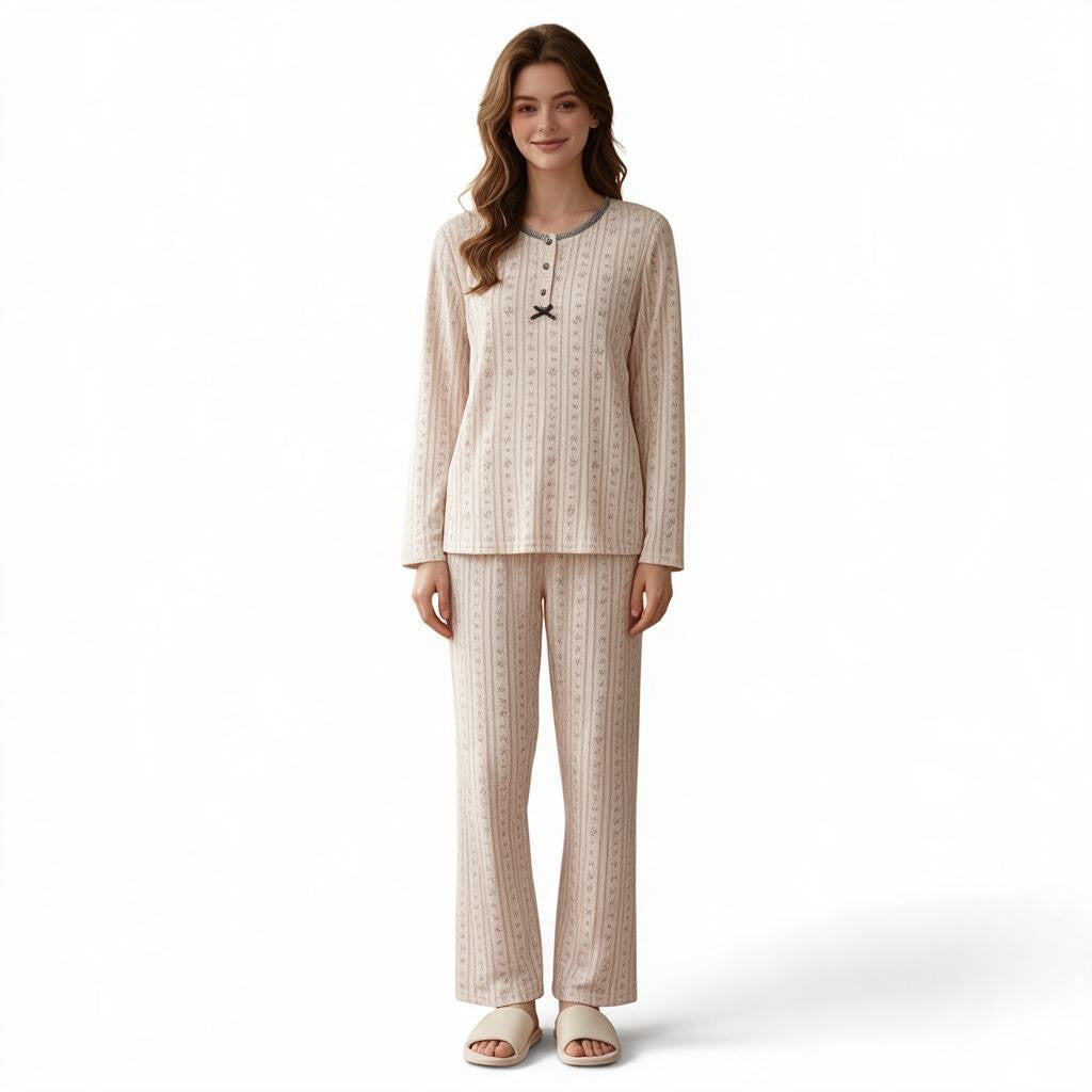JOANNA F291157T Women's Comfortable Long Sleeve Pajama Set