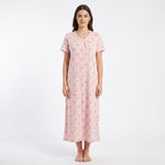 JOANNA F746635 Women's Printed Short Sleeve V-Neck Nightgown