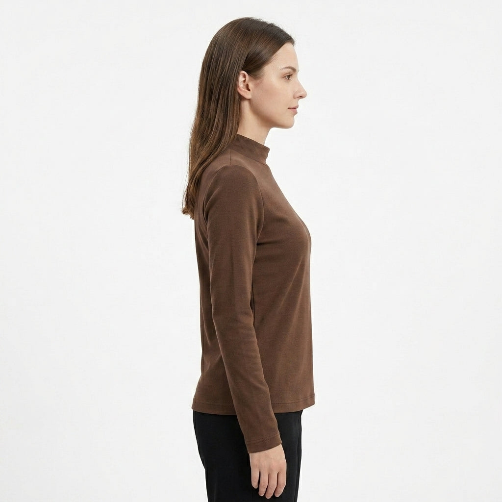 JOANNA SZ2290 Long Sleeve Mock Neck Thermal Top