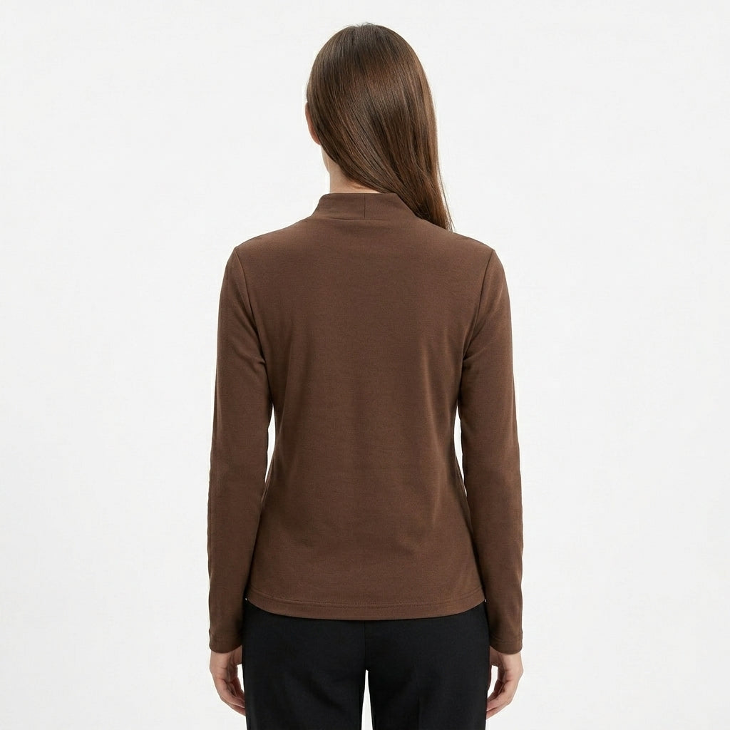 JOANNA SZ2290 Long Sleeve Mock Neck Thermal Top