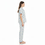 JOANNA 292379 Women's 2-Piece Striped Floral Short Sleeve Pajama Set
