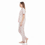 JOANNA 292379 Women's 2-Piece Striped Floral Short Sleeve Pajama Set