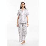 JOANNA 292379 Women's 2-Piece Striped Floral Short Sleeve Pajama Set