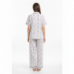 JOANNA 292379 Women's 2-Piece Striped Floral Short Sleeve Pajama Set