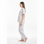 JOANNA 292379 Women's 2-Piece Striped Floral Short Sleeve Pajama Set