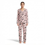 JOANNA F216759 Women's 2-Piece Long Sleeve Floral Button-Down Pajama Set
