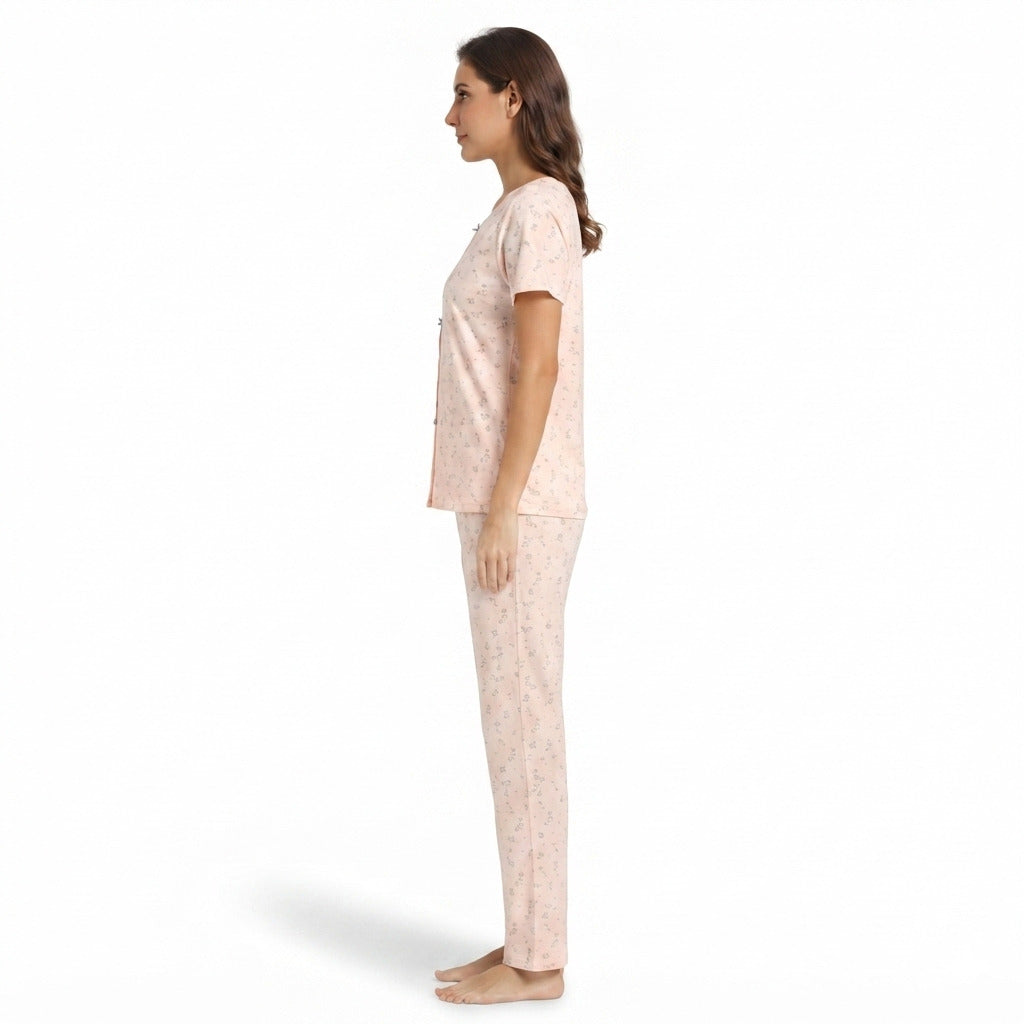 JOANNA F246669BT Women's 2-Piece All-Over Printed Short Sleeve Pajama Set