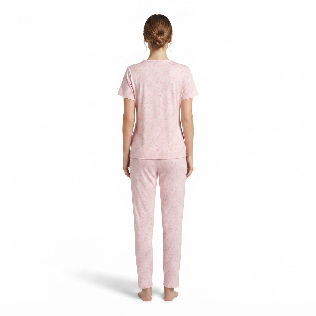 JOANNA F246669BT Women's 2-Piece All-Over Printed Short Sleeve Pajama Set
