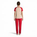 JOANNA F246674BT Women's 2-Piece Short Sleeve Raglan Bow Print Pajama Set