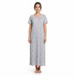JOANNA F746635 Women's Printed Short Sleeve V-Neck Nightgown