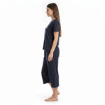JOANNA 281917-1T 2-Piece Pajama Set Short Sleeve Heart Print Top and Capri Pants Soft Sleepwear