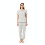 JOANNA F246666BT Women's 2-Piece Short Sleeve Polka Dot Henley Pajama Set