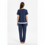 JOANNA F246666BT Women's 2-Piece Short Sleeve Polka Dot Henley Pajama Set