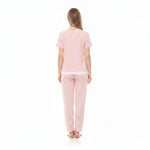 JOANNA F246666BT Women's 2-Piece Short Sleeve Polka Dot Henley Pajama Set