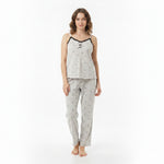 JOANNA 216743BT Women's 3-Piece Pyjama Set Soft Breathable Loungewear Long Sleeve Top, Cami and Pants Cotton Blend Sleepwear