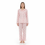 JOANNA 291363 Women's 2-Piece Long Sleeve Frill Trim Pajama Set