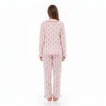 JOANNA 291363 Women's 2-Piece Long Sleeve Frill Trim Pajama Set