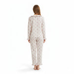 JOANNA 291363 Women's 2-Piece Long Sleeve Frill Trim Pajama Set