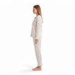 JOANNA 291363 Women's 2-Piece Long Sleeve Frill Trim Pajama Set