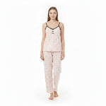 JOANNA 216743BT Women's 3-Piece Pyjama Set Soft Breathable Loungewear Long Sleeve Top, Cami and Pants Cotton Blend Sleepwear