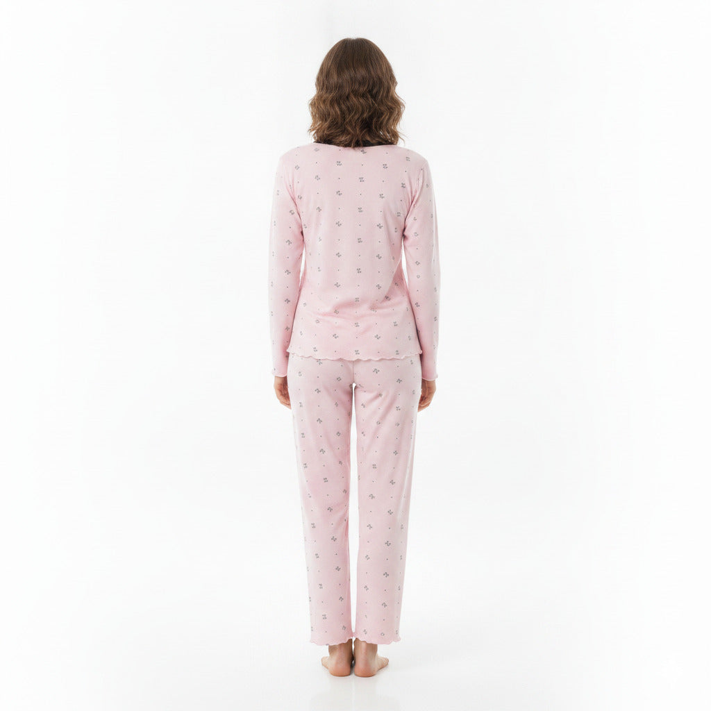 JOANNA 216743BT Women's 3-Piece Pyjama Set Soft Breathable Loungewear Long Sleeve Top, Cami and Pants Cotton Blend Sleepwear