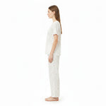 JOANNA 281881BT 2-Piece Pajama Set Short Sleeve Button-Front Top and Pants Soft Printed Sleepwear for Women