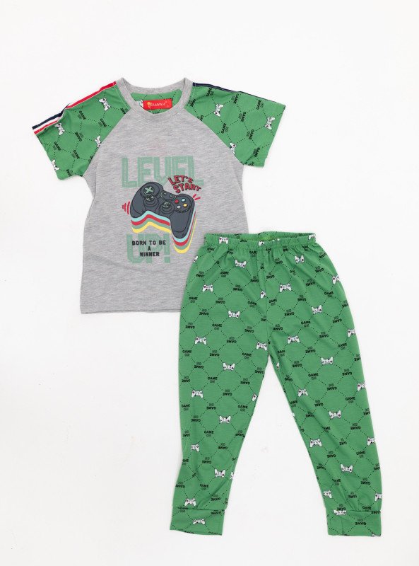 Boys' "Level Up" Gamer Pajama Set - Green