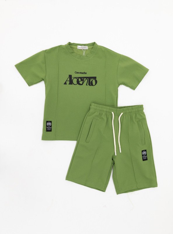 Boys’ Printed Cotton Summer Set – “Acento” Style - Green