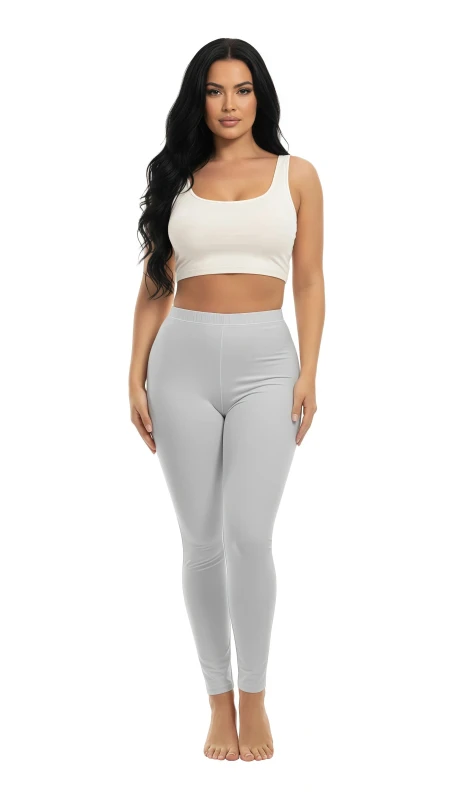 Women's High-Waisted Full-Length Seamless Stretch Leggings - White