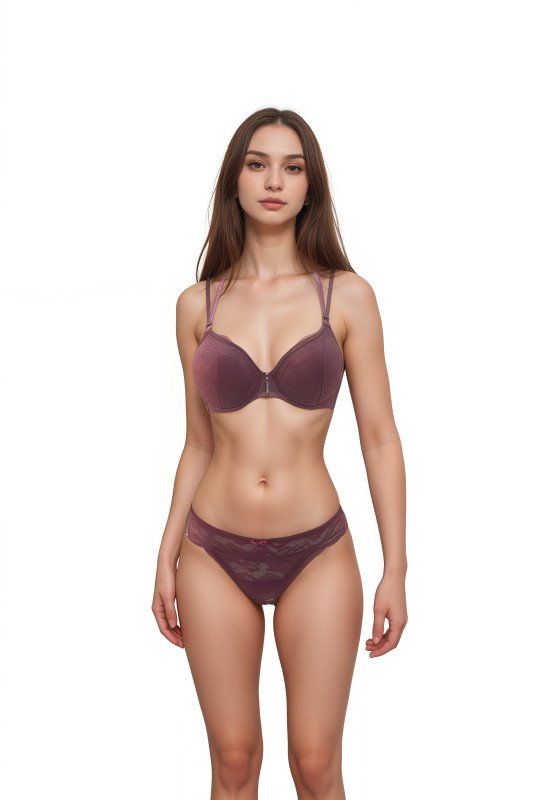 Women's Daily Comfort Innerwear Set, Seamless, Lightweight Bra & Panty with Full Coverage - Pink