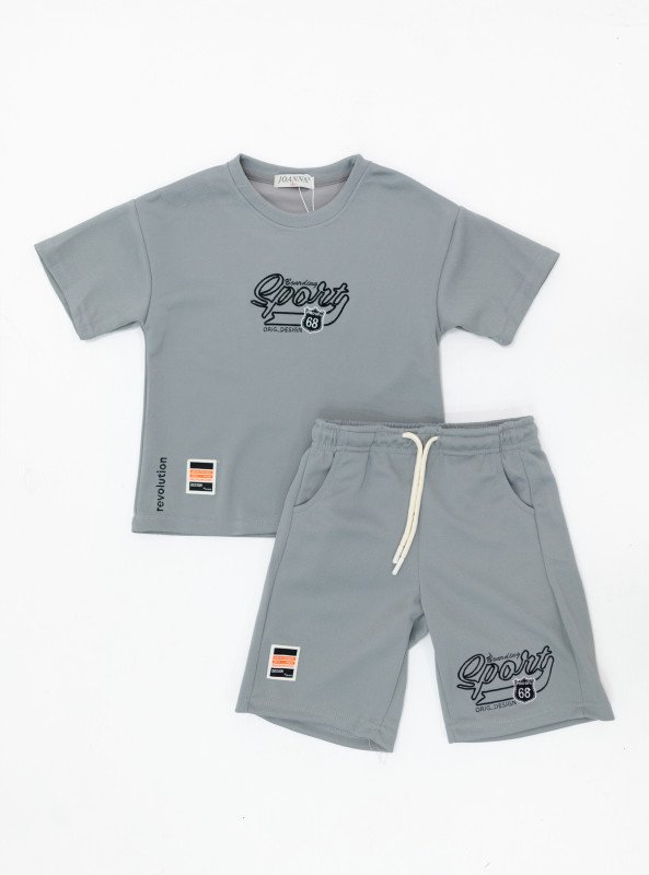 Boys' Sport Graphic Cotton Summer Set - Gray
