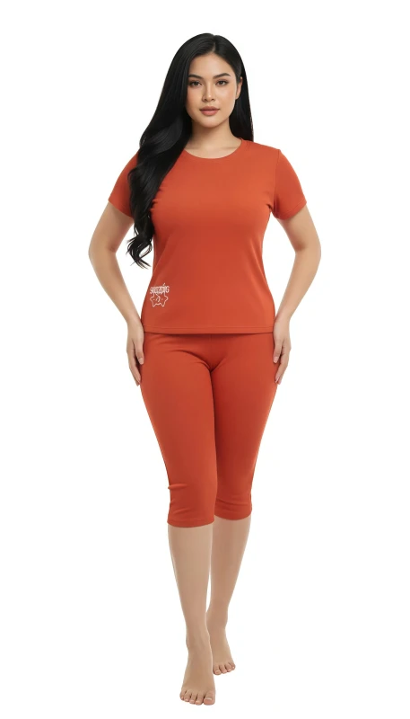 Women's Relaxed Fit Sleep & Lounge Set - Orange