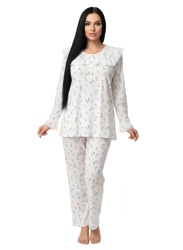 Women's Floral Bunny Charm Pajama - Yellow