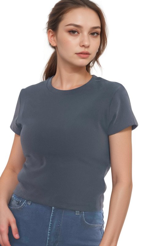 Women's Slim Fit Half Sleeve T-Shirt - Black