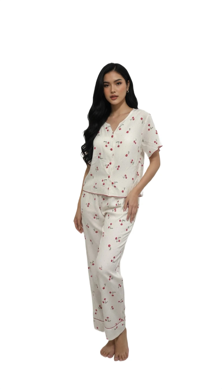 Cherry Blossom Lounge Set - White