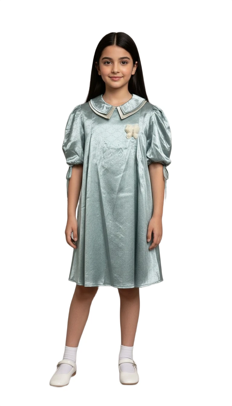 Glossy Teal Celebration Dress - Teal