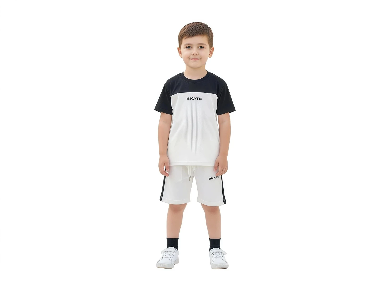 Boys' SKATE Print T-Shirt and Shorts Set - Black