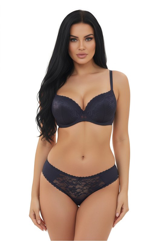 Women's Everyday Comfortable Bra & Panty Set Seamless, Breathable, and Lightweight Lingerie for Daily Wear Full Coverage Bra for Women - Black